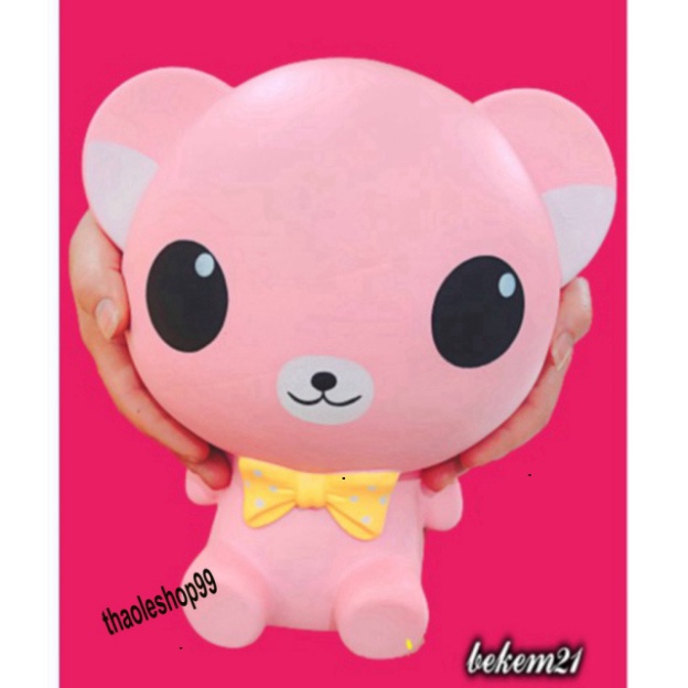 SQUISHY GẤU MISA ĐEO NƠ KHỔNG LỒ MÀU HỒNG - ĐẠI KHỔNG LỒ HÀNG CHÍNH HÃNG SIÊU DỄ THƯƠNG