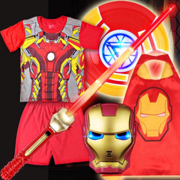 Đồ chơi hóa trang nhân vật Marvel siêu anh hùng áo choàng,mặt nạ,gang tay SpiderMan IronMan Captain America Người Nhện N