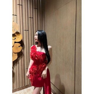 ĐẦM ÁNH KIM TÀ RỜI ĐÍNH HOA LÔNG VŨ