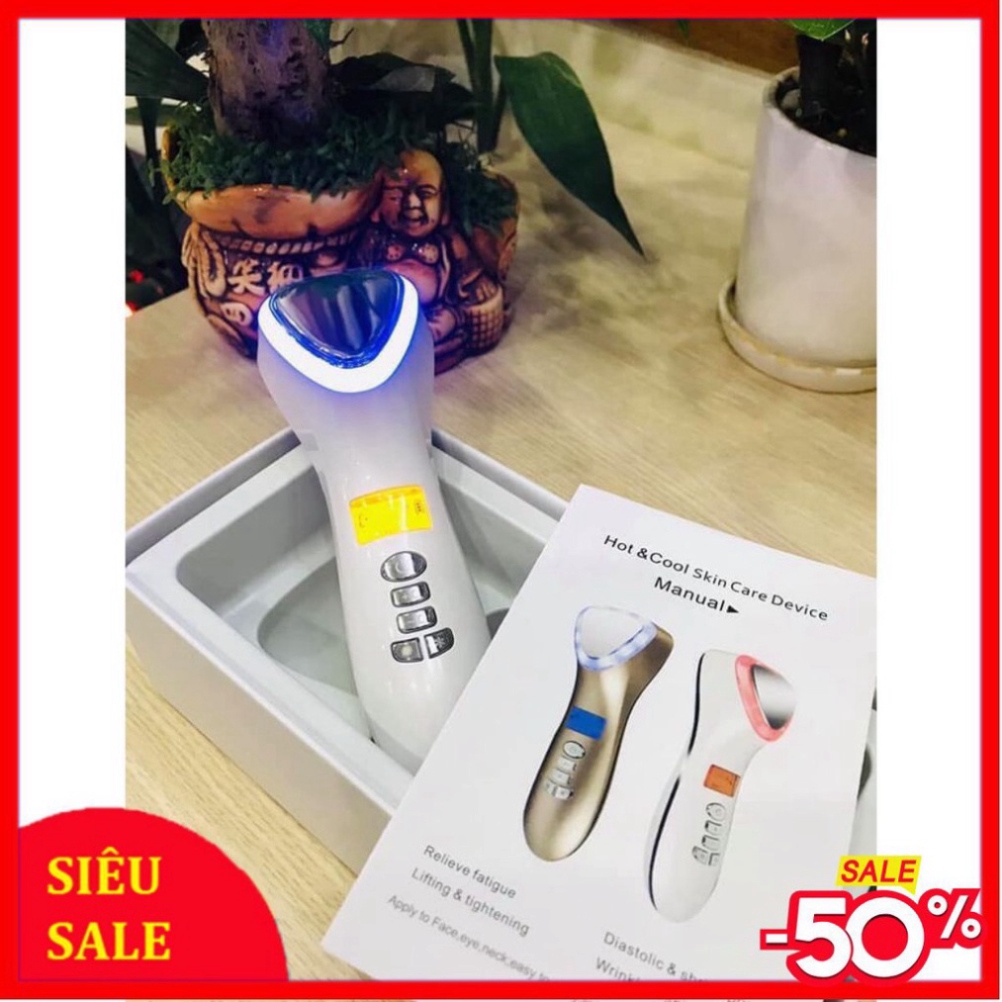 Búa Điện Di Nóng Lạnh , Điện Di Nóng Lạnh Massage Kết Hợp Ánh Sáng Sinh Học D002 DÀNH CHO CÁ NHÂN VÀ SPA