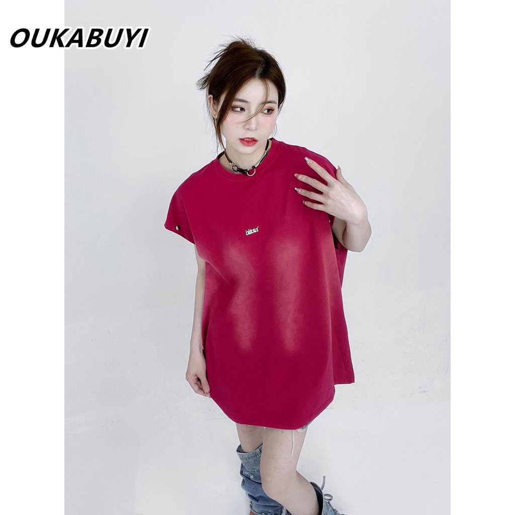 Áo Thun Tay Ngắn Chất Liệu Cotton Phong Cách Đường Phố Mỹ Cho Nữ