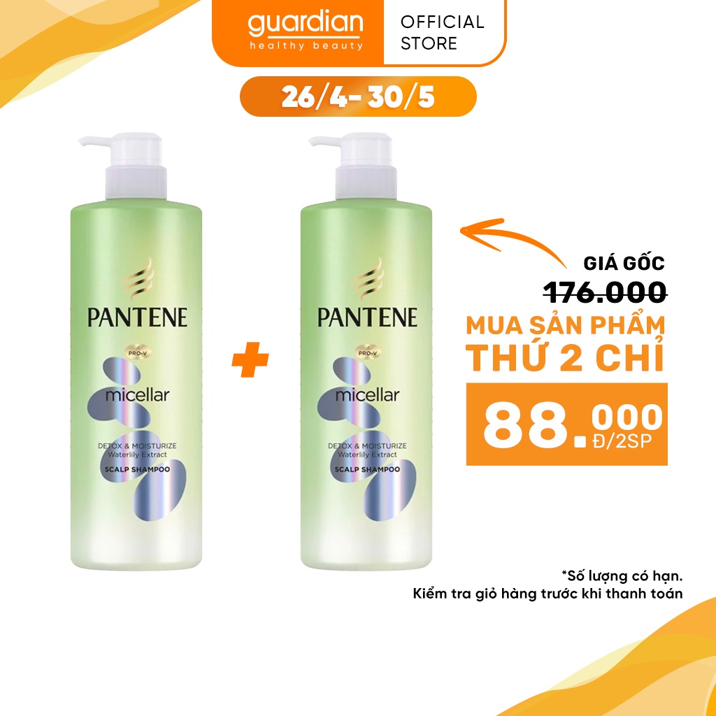 Dầu Gội Pantene Micellar Làm Sạch Và Dưỡng Ẩm Chiết Xuất Hoa Súng 530ml