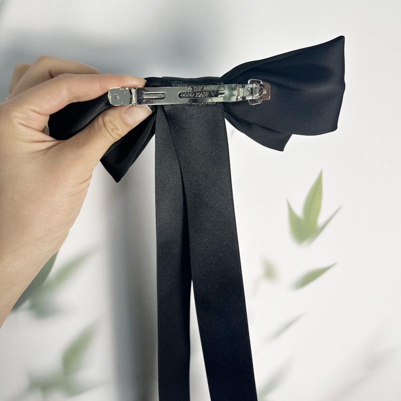 Kẹp Tóc Nơ Ruy Băng Dài Màu Đen Phong Cách Hàn Quốc Jennie Nhóm Jennie Cho Nữ