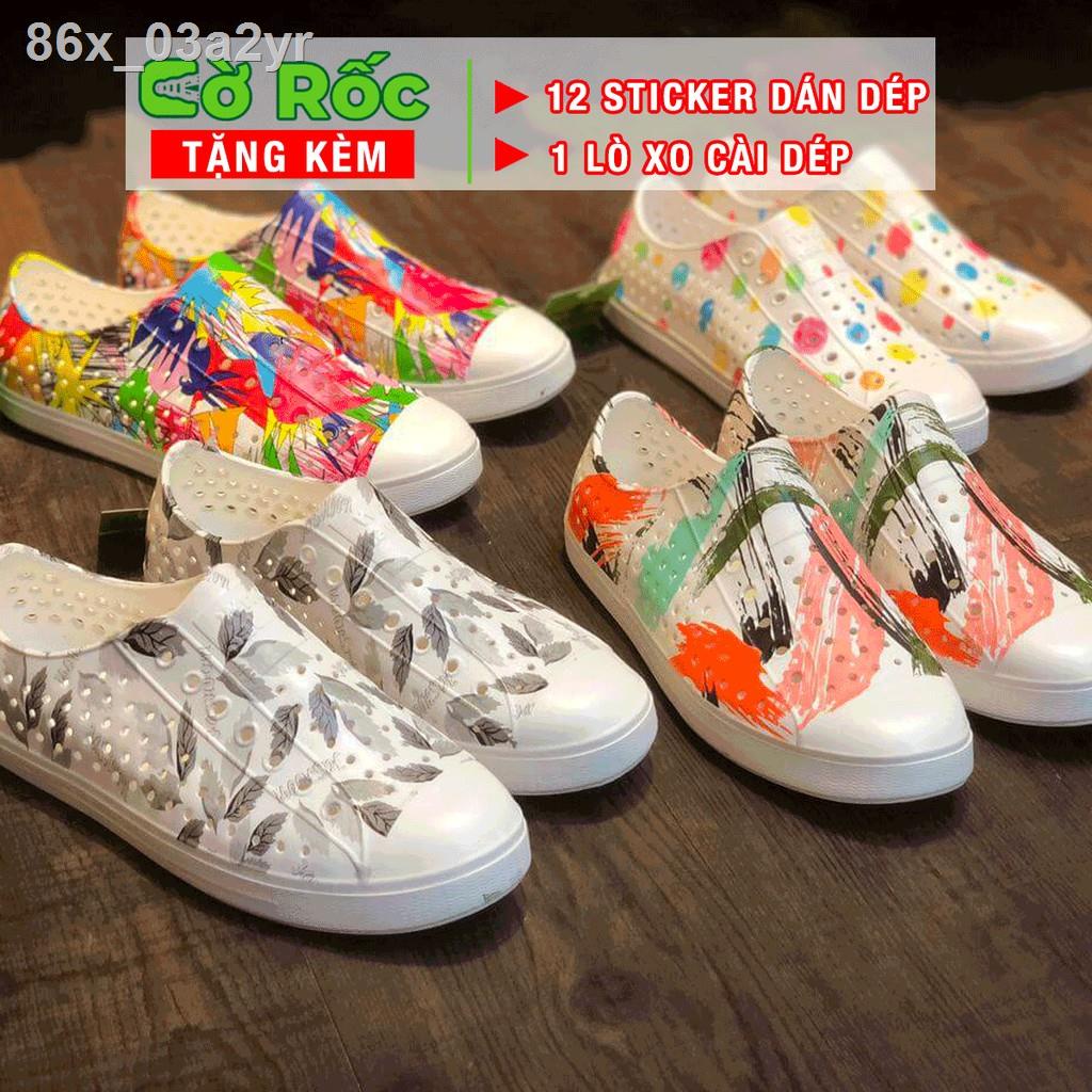 ❈✲Giày nhựa nam nữ đi mưa native họa tiết màu sơn nhiều mẫu lựa chọn tặng thêm 2 jibitz sticker gắn dép