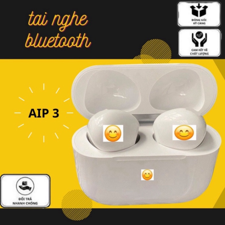 Tai nghe bluetooth Ajp 3 bản mới 2023 chính hãng,tai nghe không dây âm thanh chuẩn bass căng đổi tên chạm cảm ứng nhậy