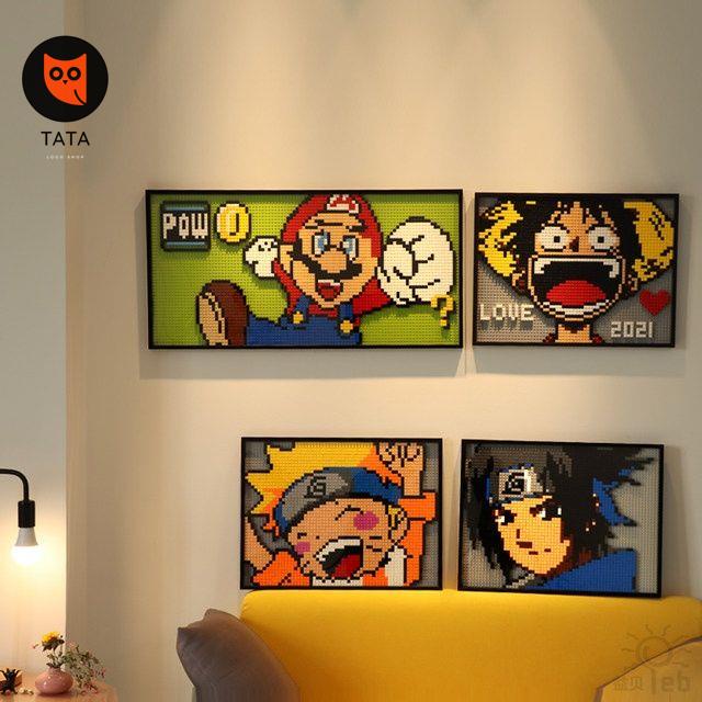 ﹍Tương thích với LEGO Super Mario Bạo Lực Gấu Khối Xây Dựng Tranh Trang Trí Văn Phòng Nhà Điểm Ảnh Tự Đồ Chơi dành cho T
