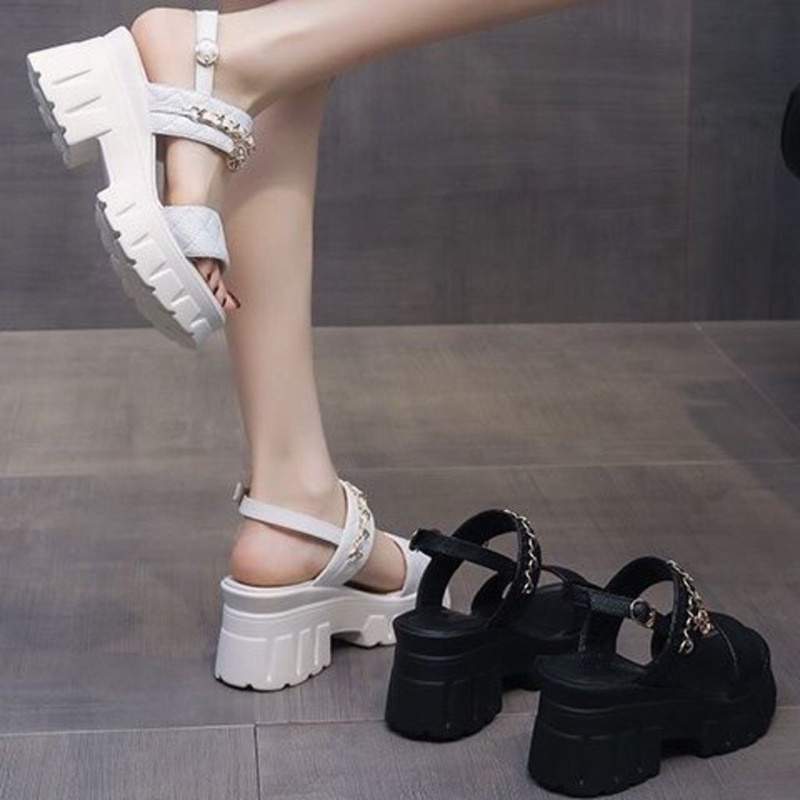 Hot ma 701 sandal đế cao phối xích vintage full hop qc fullbox