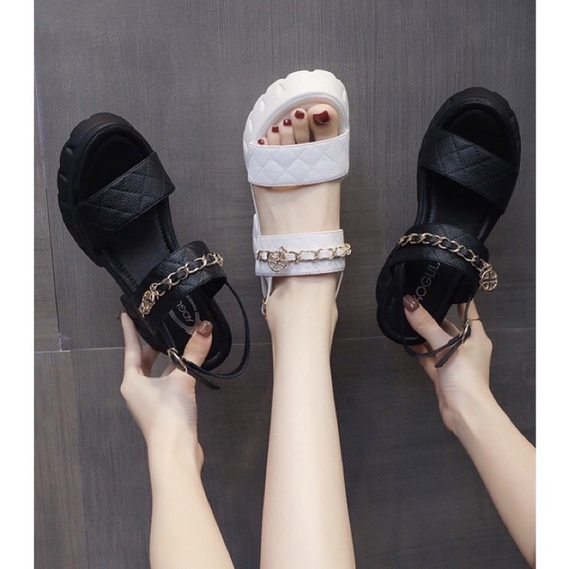 Hot ma 701 sandal đế cao phối xích vintage full hop qc fullbox