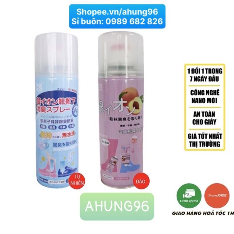 Chai xịt khử mùi giày đa năng, khử mùi hôi giày, chân, tất, tủ giày lâu năm bằng tinh chất nano bạc