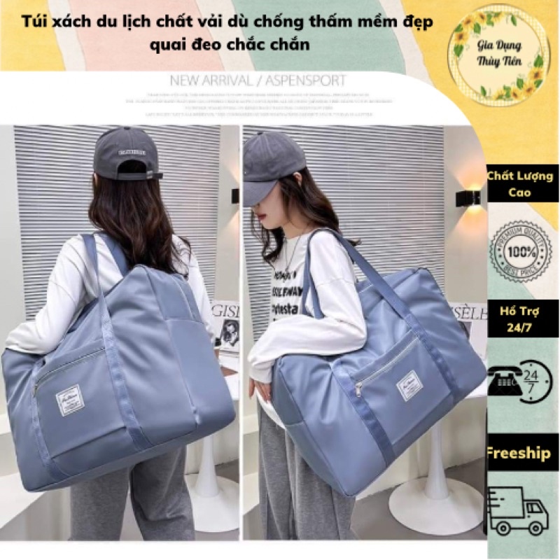 Túi xách du lịch chất vải dù chống thấm mềm đẹp quai đeo chắc chắn (42 x 34 x 13 cm)