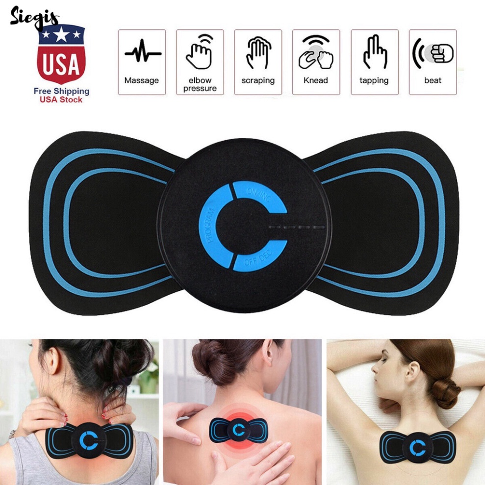 Miếng dán massage xung điện cổ vai gáy, bắp tay, lưng 10 chế độ mát-xa, pin sạc - Máy massage mini toàn thân an toàn