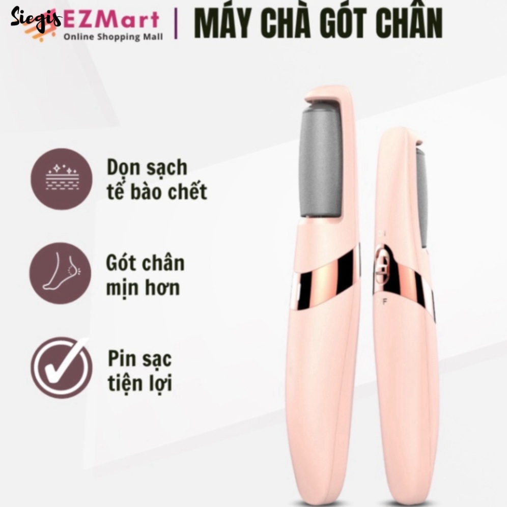 Máy Chà Gót Chân Tự Động, Tẩy Tế Bào Chết Tại Nhà Sạc Pin Tích Điện 2 Đầu Mài - Siegis