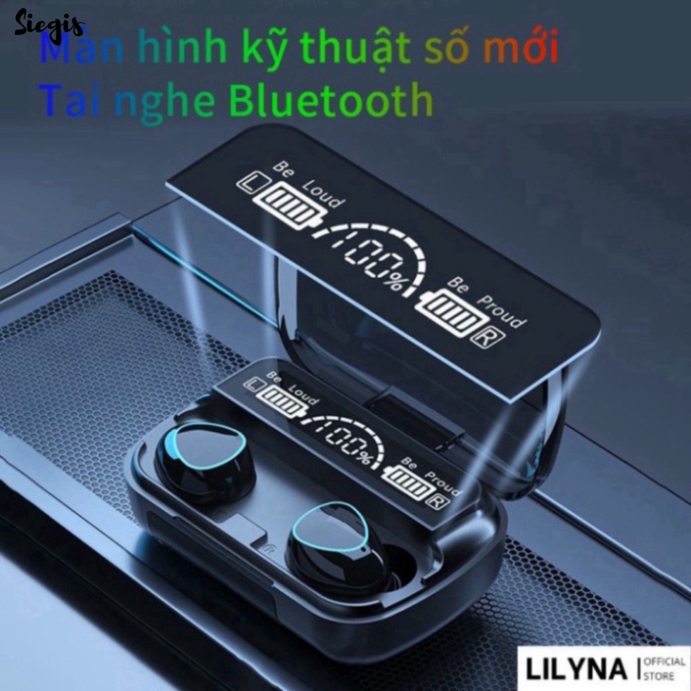 Tai nghe Bluetooth M10 bản pro, pin trâu 3000mah, nút cảm ứng, đèn led gaming, chống nước - Siegis