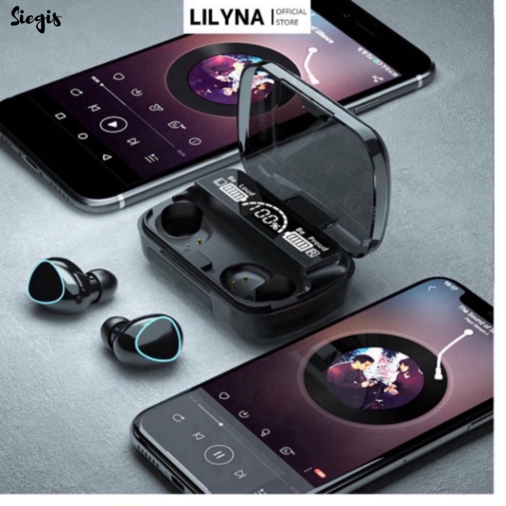 Tai nghe Bluetooth M10 bản pro, pin trâu 3000mah, nút cảm ứng, đèn led gaming, chống nước - Siegis