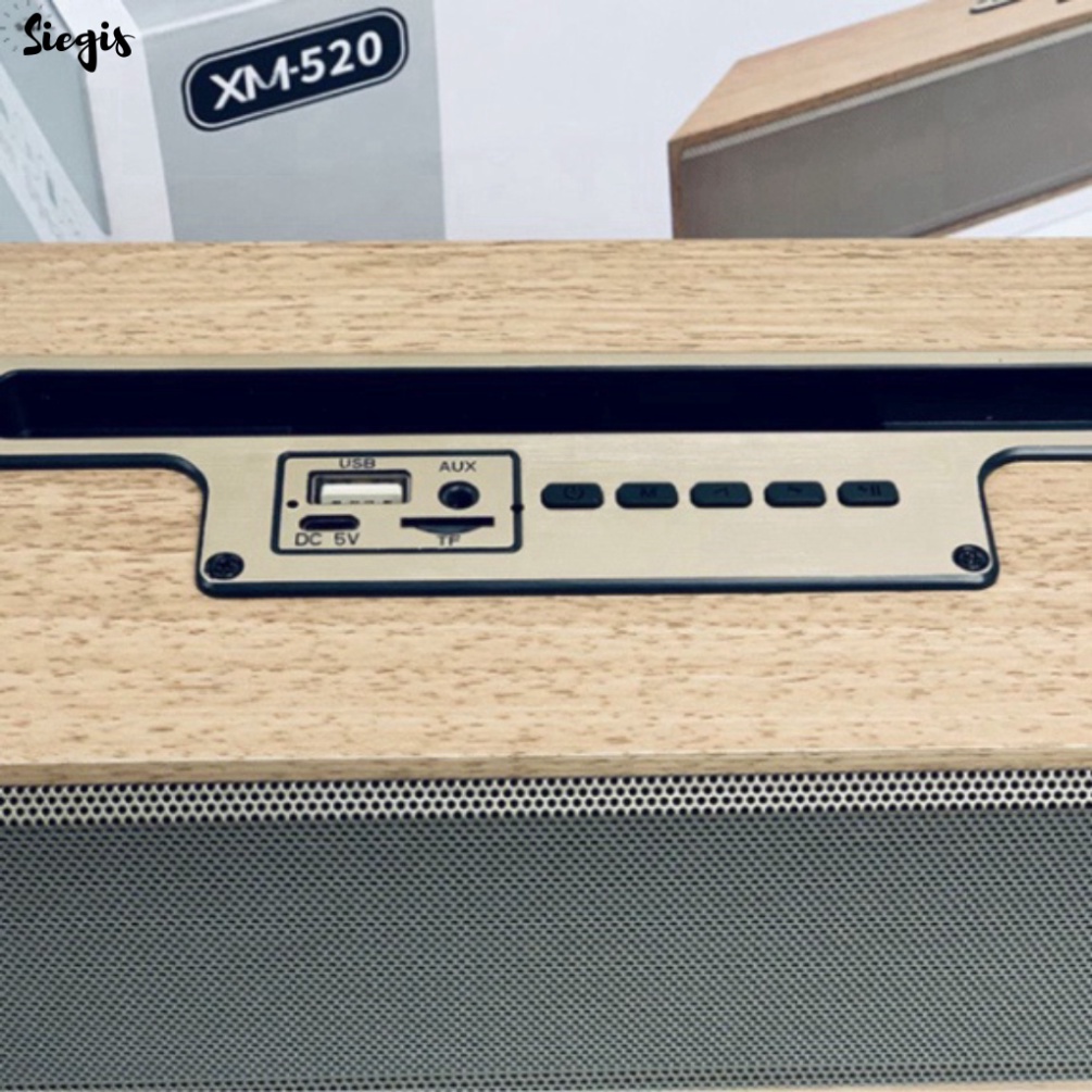 Loa bluetooth để bàn XM 520 Bass mạnh, công suất 20W siêu trầm , thiết kế vỏ gỗ sang trọng - Siegis