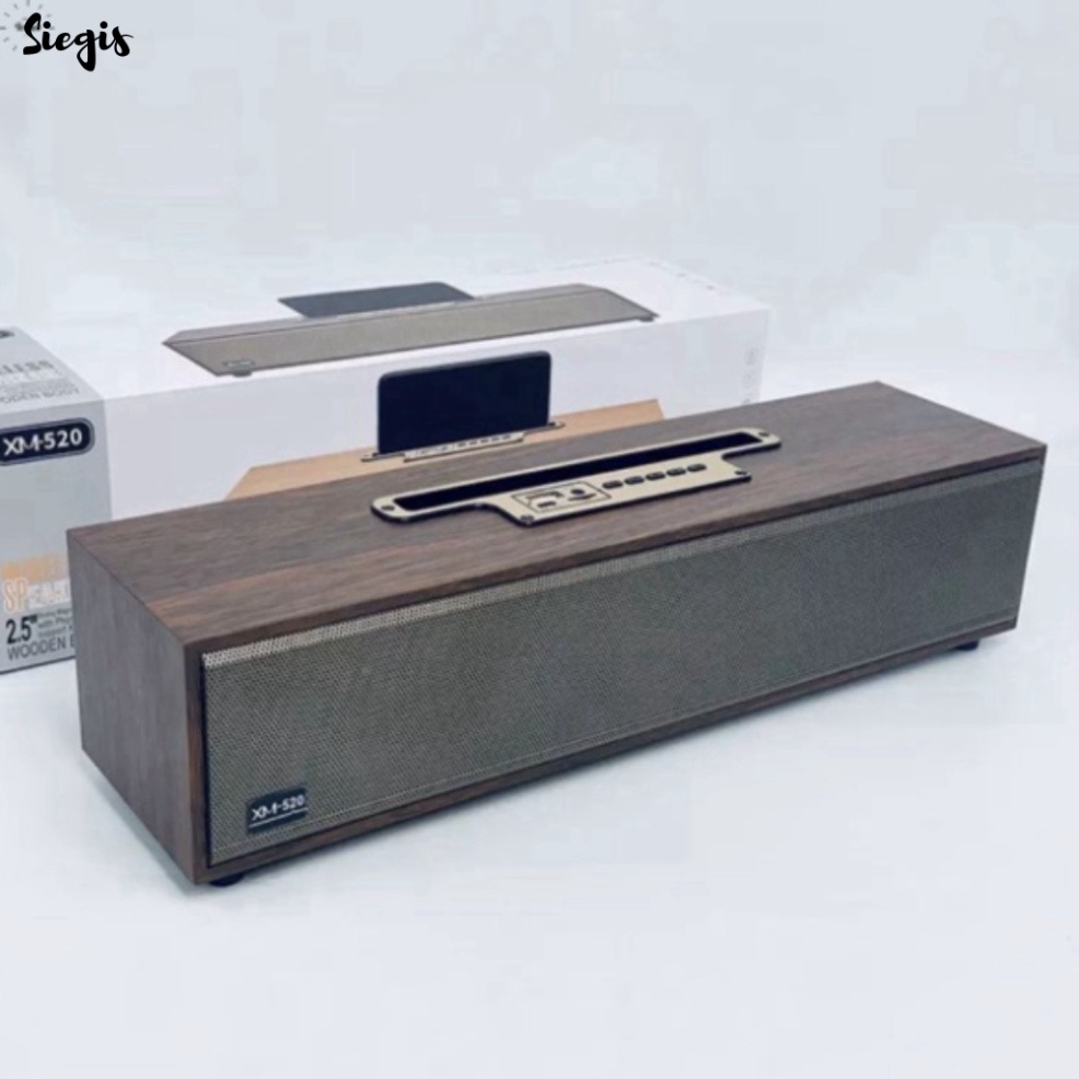 Loa bluetooth để bàn XM 520 Bass mạnh, công suất 20W siêu trầm , thiết kế vỏ gỗ sang trọng - Siegis