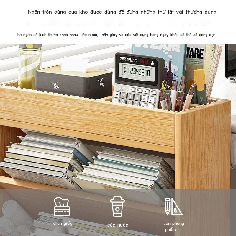 ♙ Bàn bên di chuyển kệ hẹp Seam kệ lưu trữ sinh viên nhỏ tạp chí