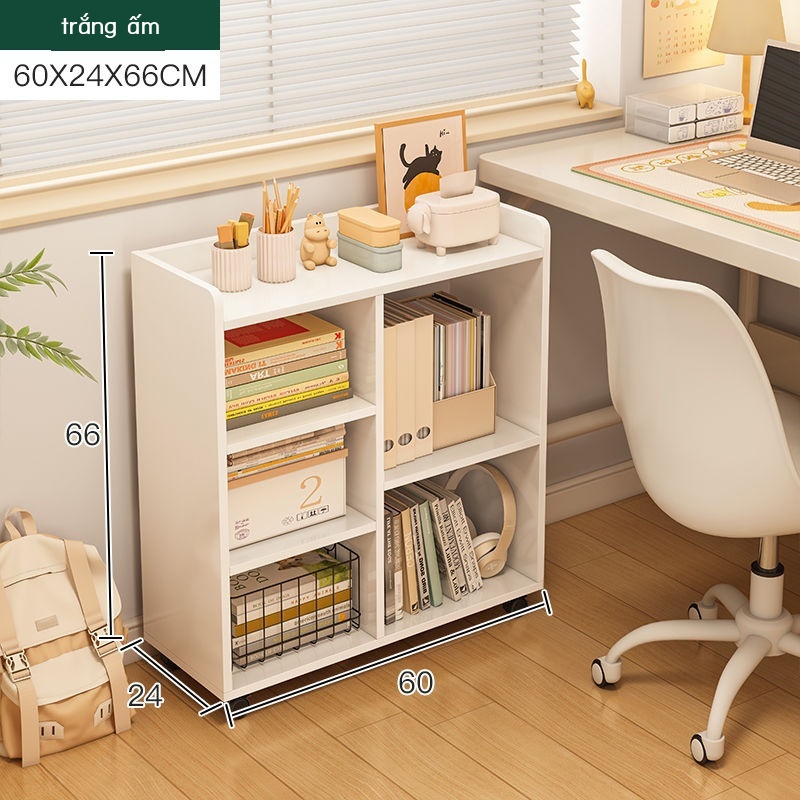 ♙ Bàn bên di chuyển kệ hẹp Seam kệ lưu trữ sinh viên nhỏ tạp chí