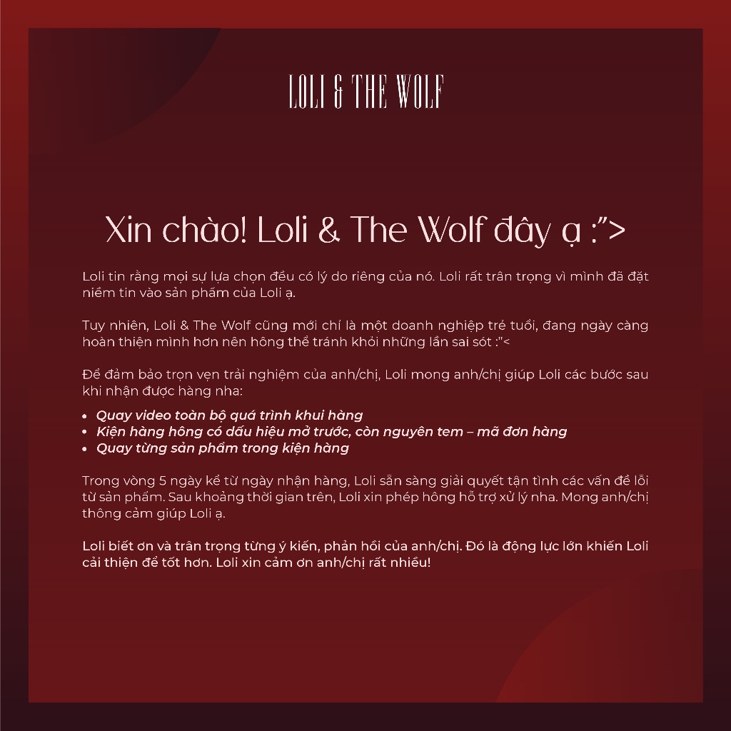 Nước Hoa Loli And The Wolf Endless Night Thơm Lâu Chính Hãng 10ml