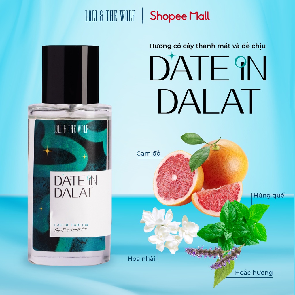 Nước Hoa Nam Loli And The Wolf Date In Dalat Thơm Lâu Chính Hãng Hương Thơm Thanh Mát Chai 10ml, 50ml