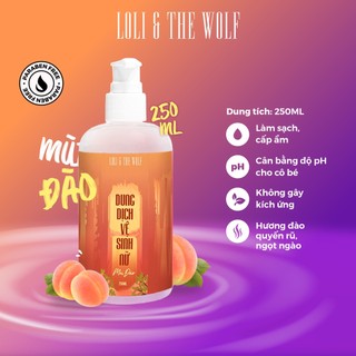 Dung Dịch Vệ Sinh Phụ Nữ Loli The Wolf Mùi Đào Thơm Mát Thành Phần Tự Nhiên Chai 250ml Làm Sạch Khử Mùi Hôi