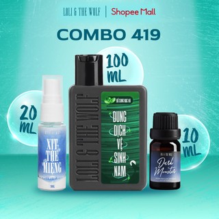 Bộ Sản Phẩm 419 Loli The Wolf Chăm Sóc Nam:1 ddvs 80ml + 1 nước hoa vùng kín 10ml + 1 xịt thơm miệng 20ml
