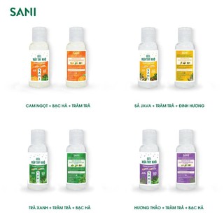 Gel Rửa Tay Khô Sani Tinh Dầu Cam Ngọt, Sả Java, Trà Xanh, Hương Thảo - Chai 50ml