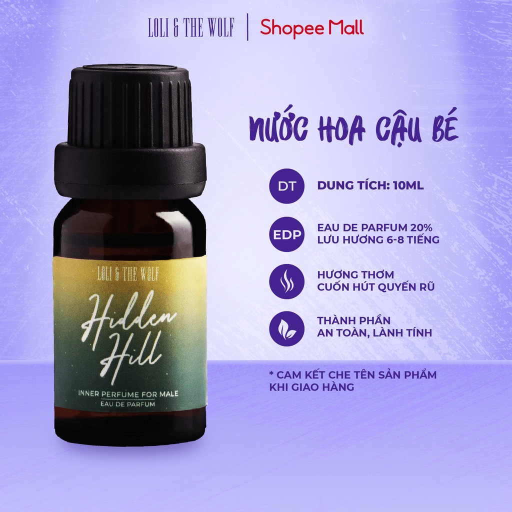 Nước Hoa Vùng Kín Nam Loli And The Wolf Hương Nam Tính Thanh Mát Thơm Lâu Cuốn Hút Hidden Hill Chai 10ml