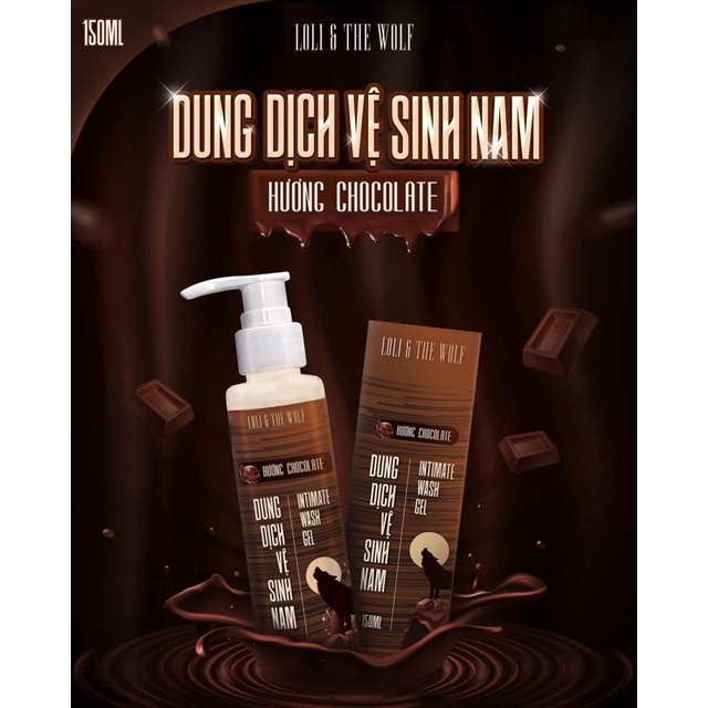 Dung Dịch Vệ Sinh Nam Giới Loli And The Wolf Hương Chocolate Chai Vòi Nhấn 150ml Tiết Kiệm