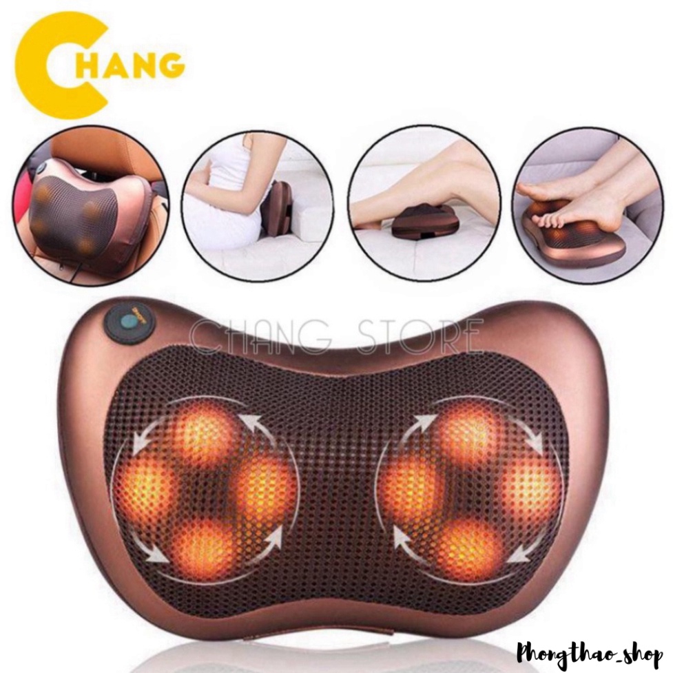 Gối massage hồng ngoại 8 bi 2 chiều cao cấp, gối mát xa cổ vai gáy chính hãng công nghệ Nhật Bản, bảo hành 5 năm PT9