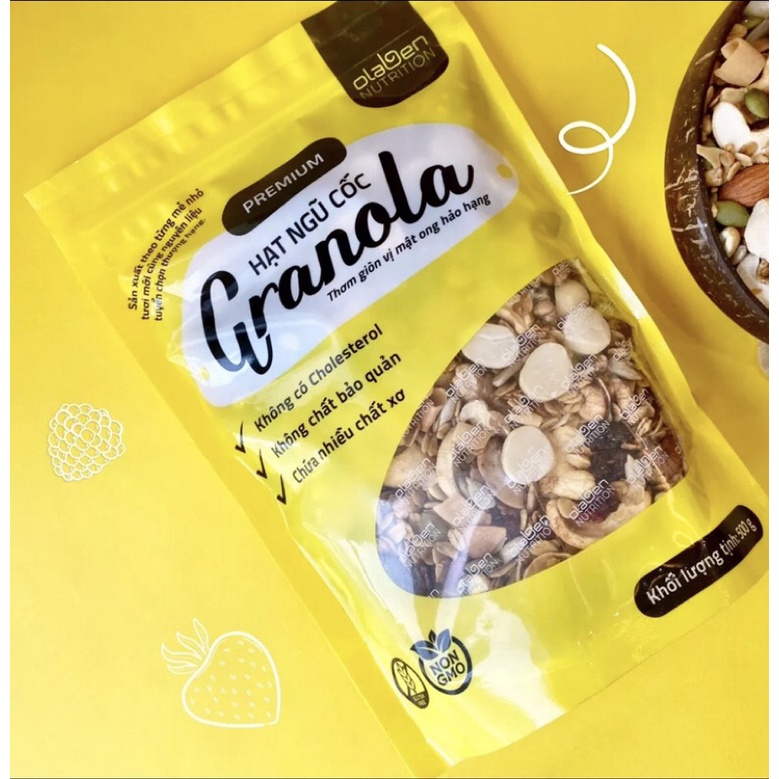 Olaben Nutrition Hạt Granola 500g Ngũ cốc giảm cân nướng Mật ong Vanila
