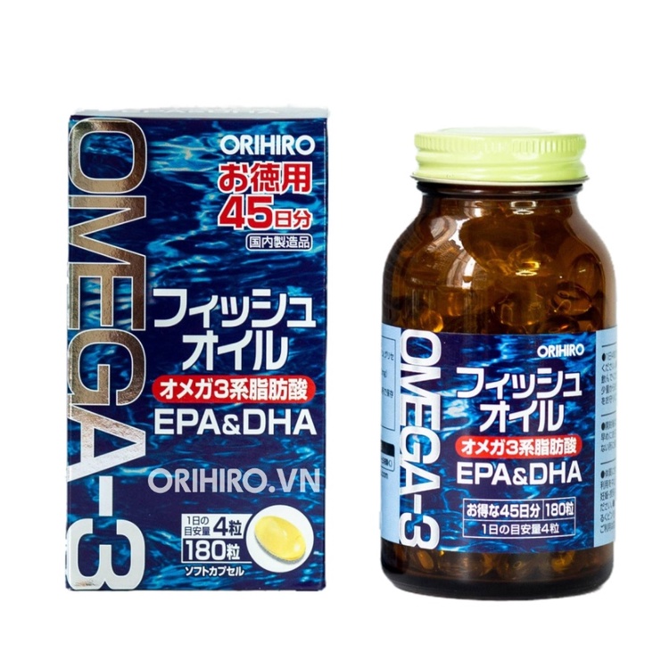 Viên uống dầu cá Omega-3 hỗ trợ tim mạch Orihiro 180 viên