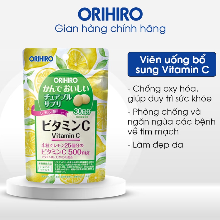 Viên uống Vitamin C Orihiro dạng túi 120 viên