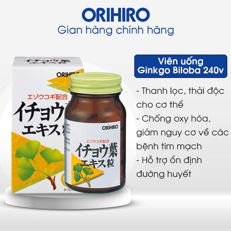 Viên uống bổ não Orihiro Ginkgo Biloba 240 viên