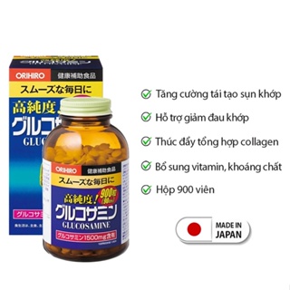 Viên uống bổ sung Glucosamine ORIHIRO Nhật Bản giảm đau xương khớp 900