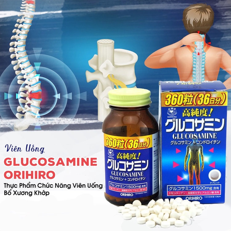 Viên uống bổ sung Glucosamine ORIHIRO Nhật Bản giảm đau xương khớp 900 viên - 950 viên