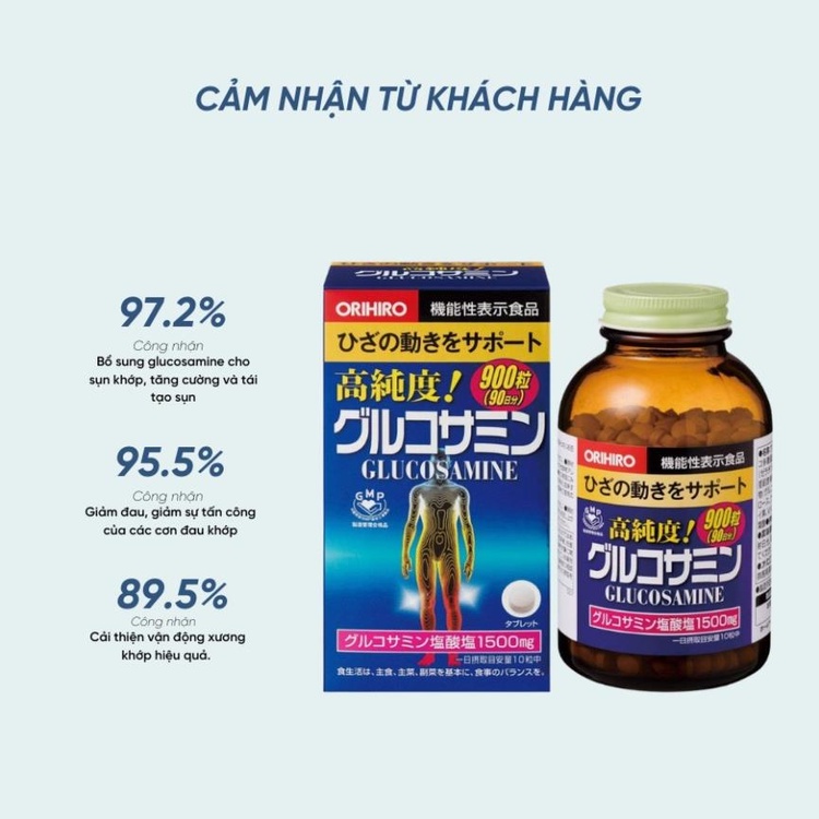 Viên uống bổ sung Glucosamine ORIHIRO Nhật Bản giảm đau xương khớp 900 viên - 950 viên