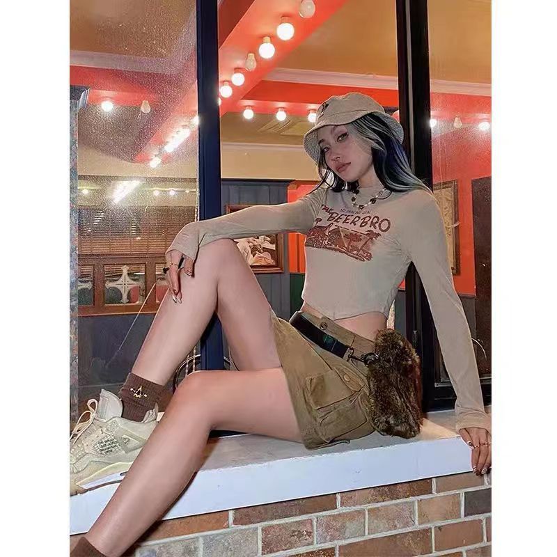 Jiashucheng Chân Váy Denim Ngắn Ôm Hông Phong Cách Đường Phố Âu Mỹ Retro Đường Phố Mùa Hè Cho Nữ