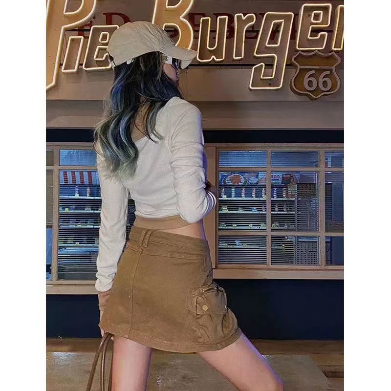 Jiashucheng Chân Váy Denim Ngắn Ôm Hông Phong Cách Đường Phố Âu Mỹ Retro Đường Phố Mùa Hè Cho Nữ