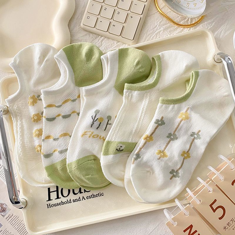 Vớ Thuyền Mỏng Cổ Thấp Chống Trượt Thoáng Khí Thời Trang Mùa Hè Cho Nữ