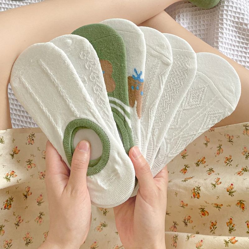 Vớ Thuyền Mỏng Nhẹ Màu Bất Đối Xứng Phong Cách Nhật Bản Dễ Thương Thời Trang Xuân Hè Cho Nữ