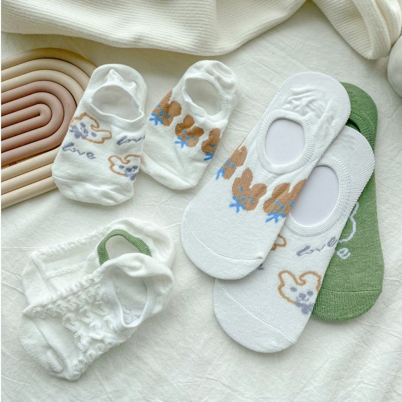 Vớ Thuyền Mỏng Nhẹ Màu Bất Đối Xứng Phong Cách Nhật Bản Dễ Thương Thời Trang Xuân Hè Cho Nữ