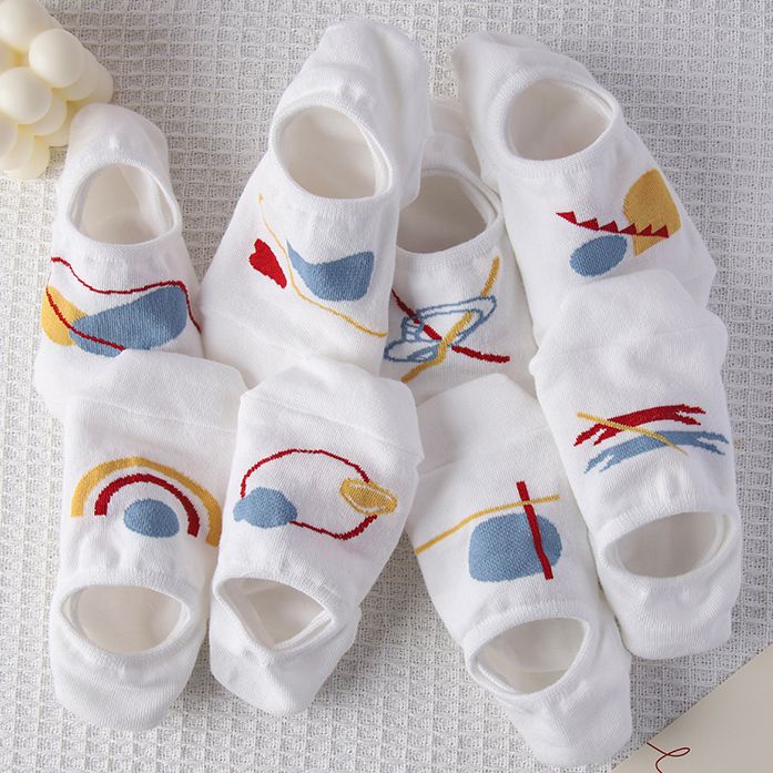 Vớ Thuyền Cotton Mỏng Màu Trắng Miệng Nông Dễ Phối Đồ Phong Cách Preppy Mùa Hè Cho Nữ