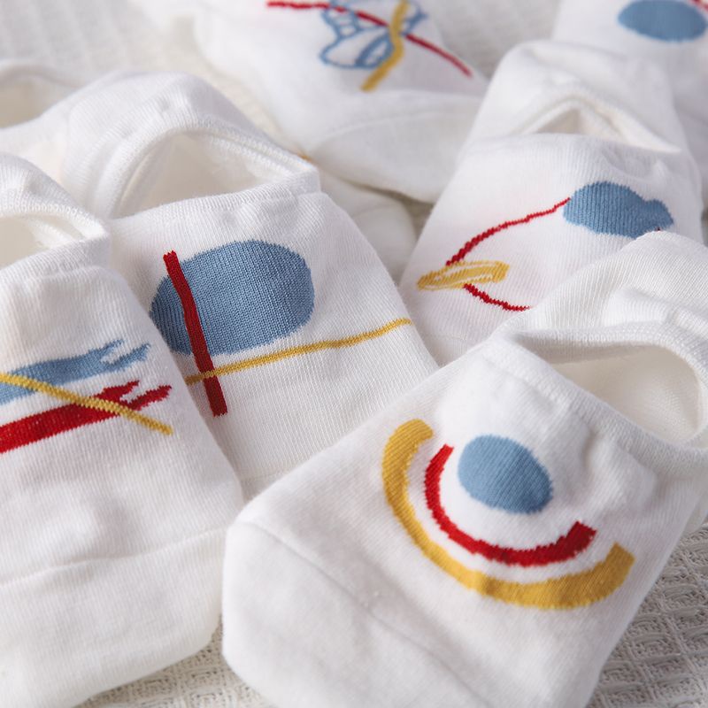 Vớ Thuyền Cotton Mỏng Màu Trắng Miệng Nông Dễ Phối Đồ Phong Cách Preppy Mùa Hè Cho Nữ