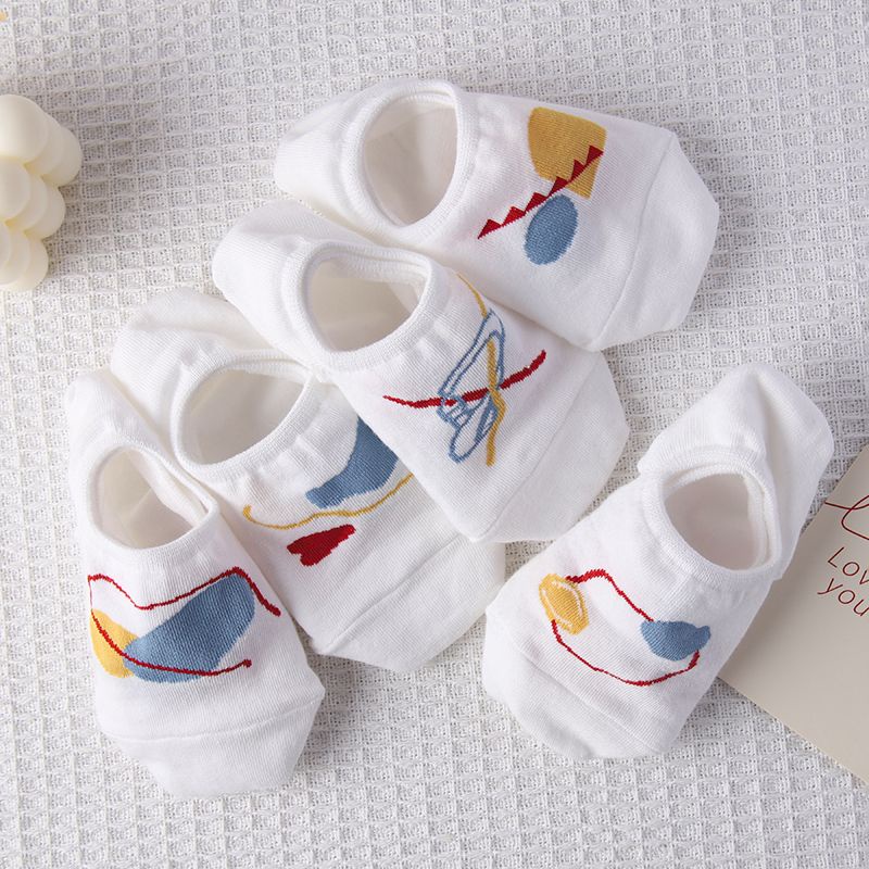 Vớ Thuyền Cotton Mỏng Màu Trắng Miệng Nông Dễ Phối Đồ Phong Cách Preppy Mùa Hè Cho Nữ