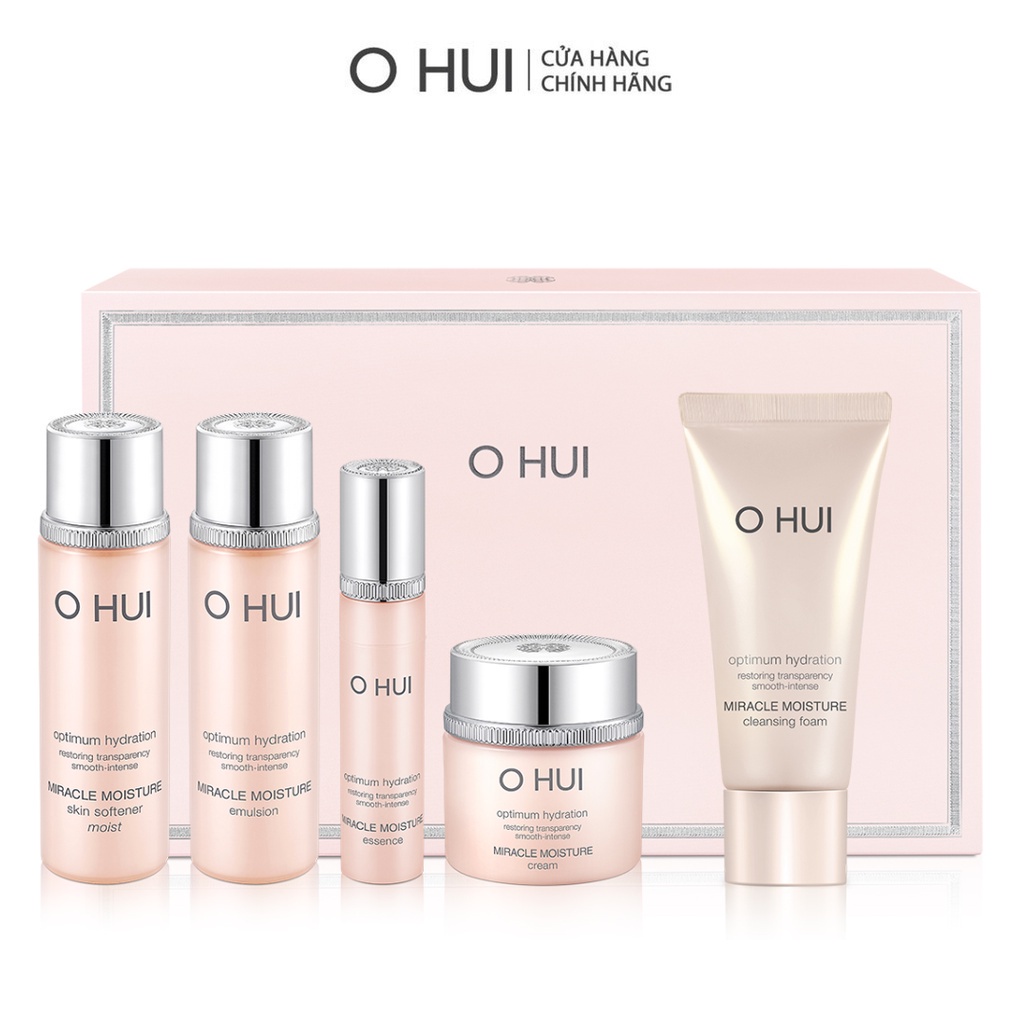 HB Gift Bộ 5 món dưỡng ẩm căng mượt da OHUI Miracle Moisture 5pcs 75ml