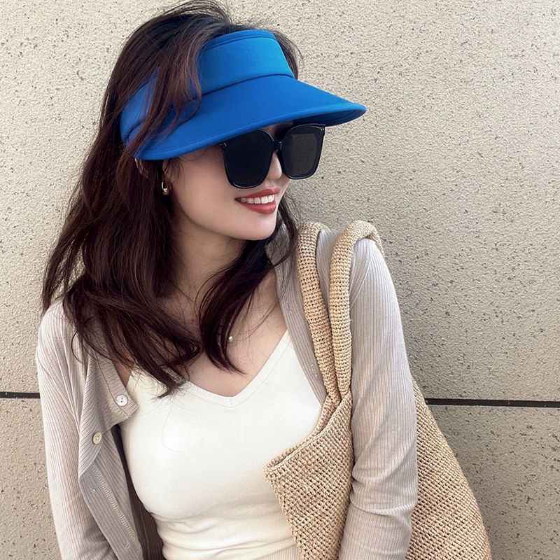 Mũ Che Nắng Chống Tia UV Bằng Vải Lụa Lạnh Đục Lỗ Thời Trang Cho Nữ