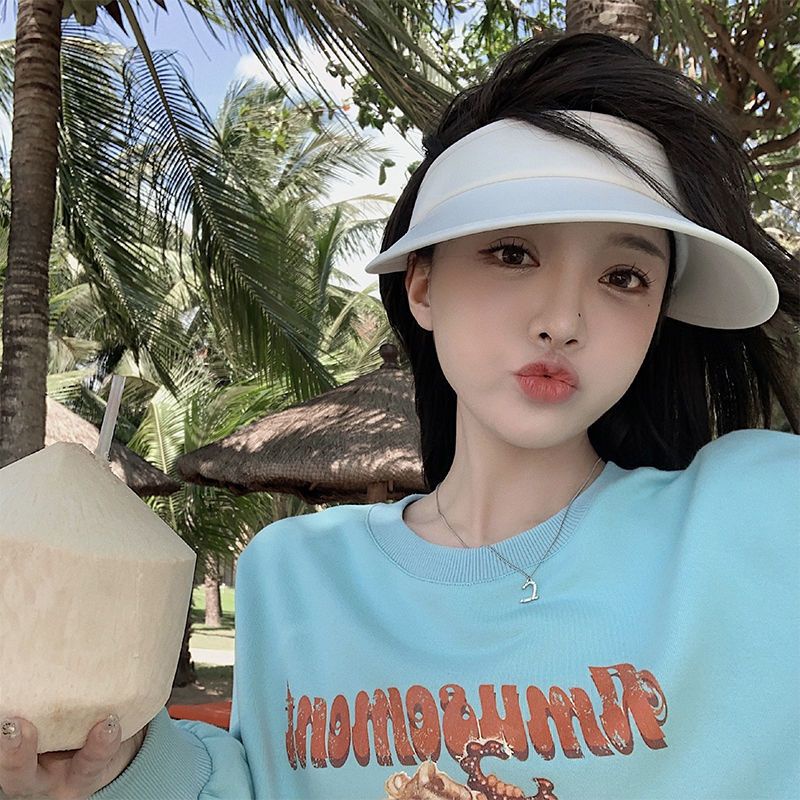 Mũ Che Nắng Chống Tia UV Bằng Vải Lụa Lạnh Đục Lỗ Thời Trang Cho Nữ