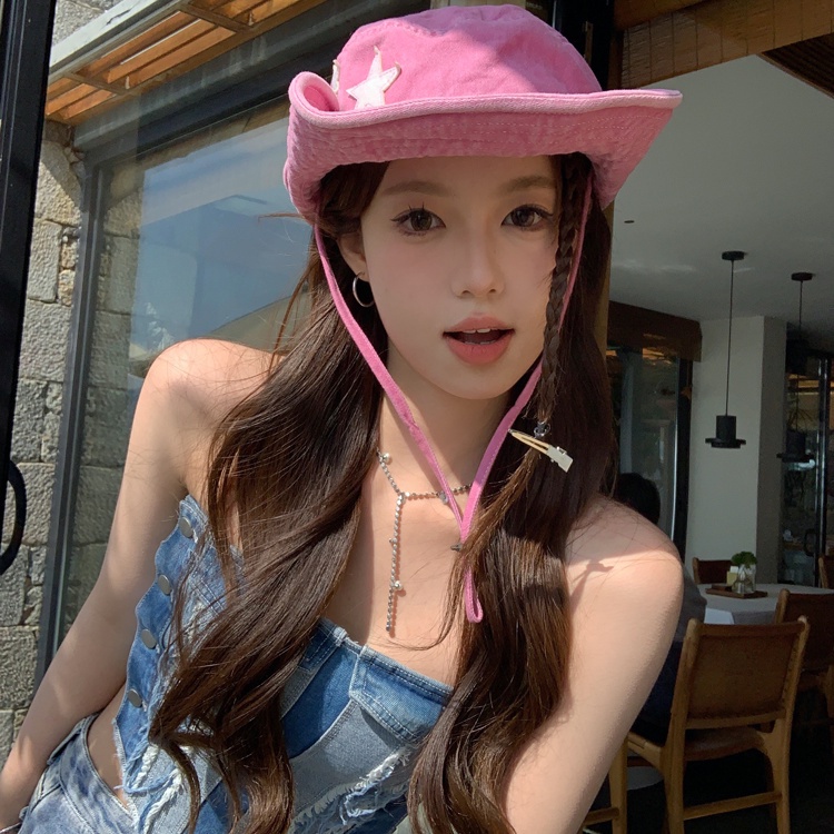 Nón Tai Bèo Chống Nắng Phối Lông Kiểu Cao Bồi Phương Tây Thời Trang Mùa Xuân Cho Nữ Edge