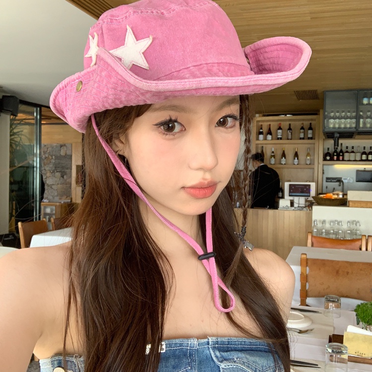 Nón Tai Bèo Chống Nắng Phối Lông Kiểu Cao Bồi Phương Tây Thời Trang Mùa Xuân Cho Nữ Edge